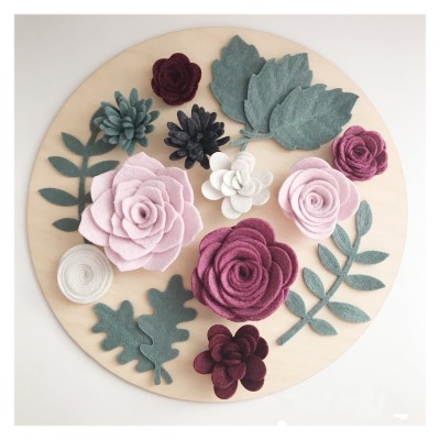 Making Wool Felt Fabric Artificial Flowers Bouquet For Wedding